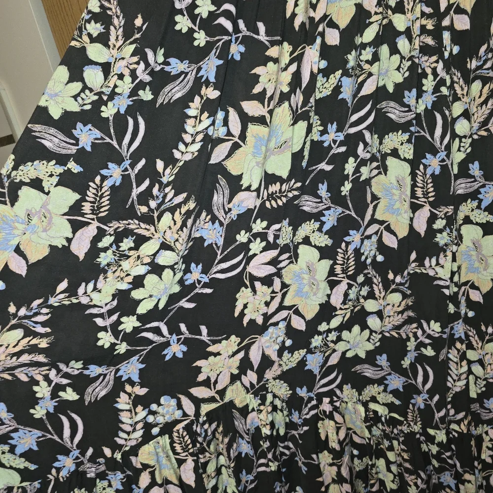 Free People Black Floral  Dress L - Picture 5 of 6